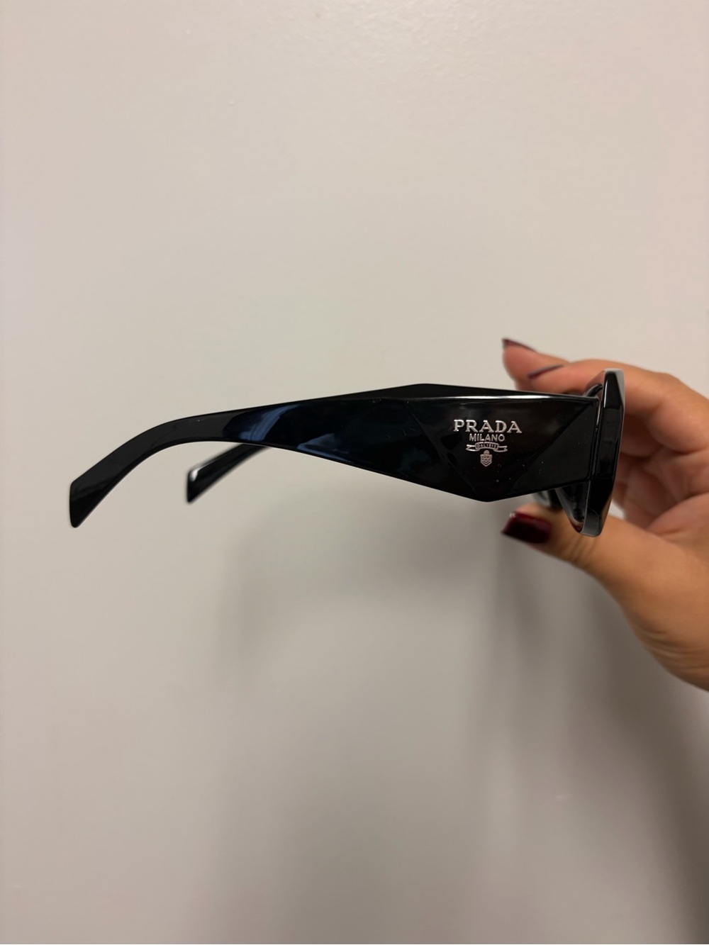 Prada Black Rectangular Women's Sunglasses with Dark Lenses - Picture 2 of 6